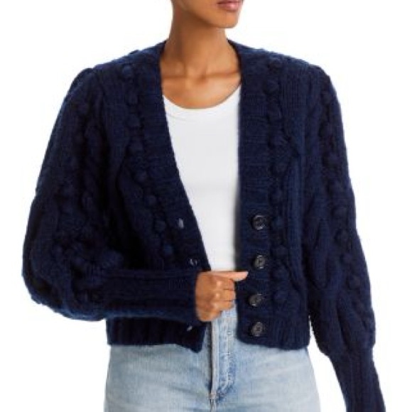 Sea Caden Cable Knit Puff Sleeve Cardigan - Picture 4 of 6